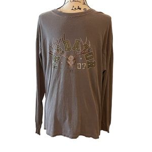 Cabelas Shirt Men Large Brown Cotton Hunting Wilderness Animal‎ Long Sleeve Deer